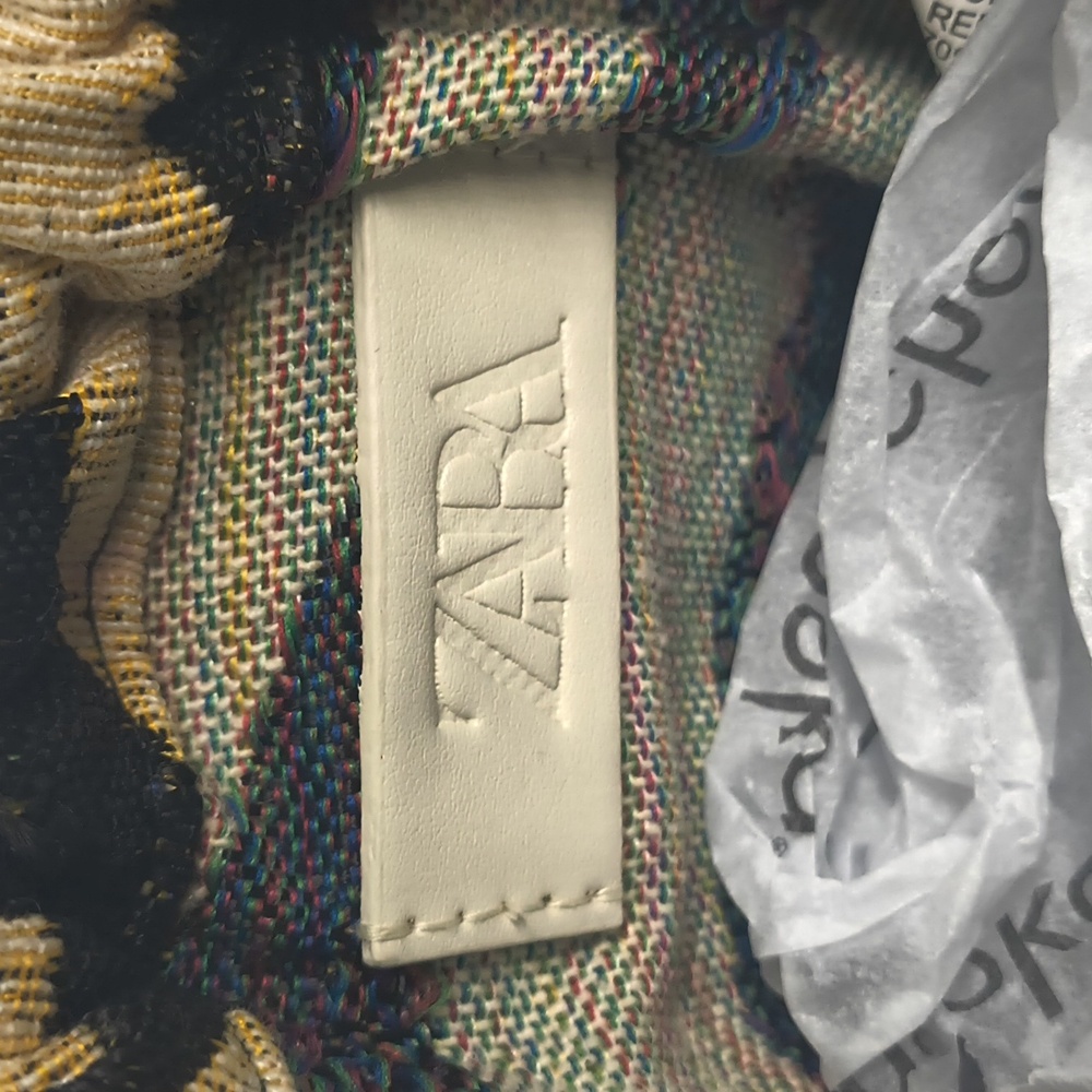 Like New - Zara Raffia Crochet Rope Bucket Bag With Removable Crossbody Strap - Picture 5 of 9